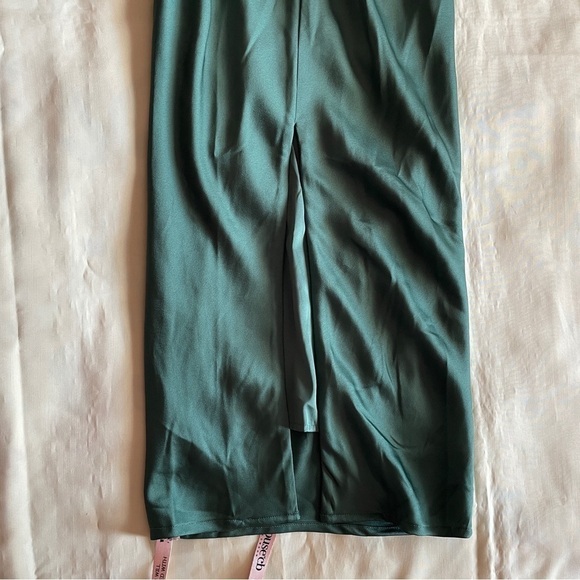 NEW! House of CB- Green Forest Charmaine Corset Maxi Dress Silk Satin Size XS - Picture 9 of 10